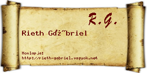 Rieth Gábriel névjegykártya